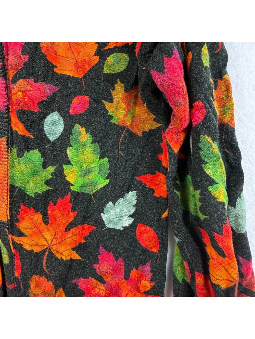 Little Bums Baby Romper 18-24M Fall Autumn Leaf Print Bamboo Zip Footie Pajamas - Picture 4 of 6